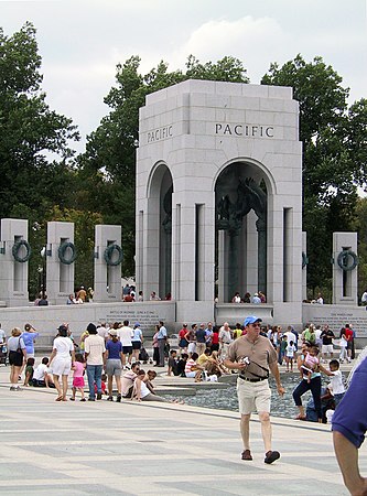 The southern end of the memorial, dedicated to the Pacific theater