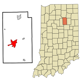 Wabash County Indiana Incorporated and Unincorporated areas Wabash Highlighted.svg