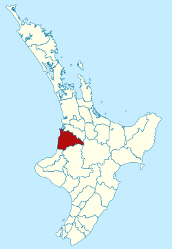 Waitomo district within the North Island