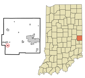 Wayne County Indiana Incorporated and Unincorporated areas Milton Highlighted.svg