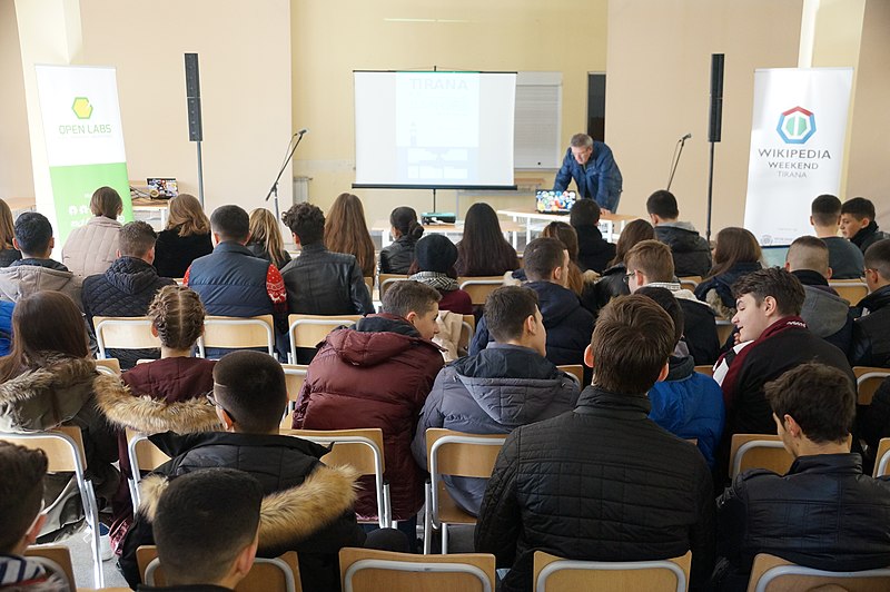 File:Wikipedia Weekend Tirana 2016 – opening presentation.jpg