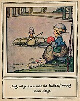 Wil je even met me ballen, illustratie in Uit tantes jeugd (1916)