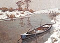 Niederrheinische Winterlandschaft mit Boot (1906)