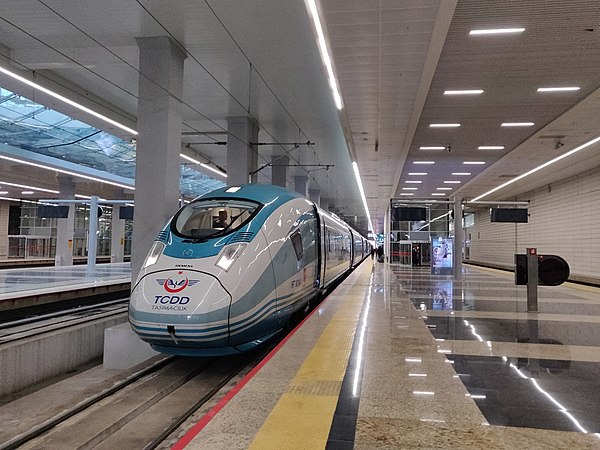 YHT high-speed rail service is the railway's premier train service. Here, HT80004 waits to depart the new ATG terminal in Ankara, bound for Konya.