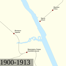 Карта расположения станций в Ярославле в 1900-е годы