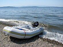 Zodiac on the beach