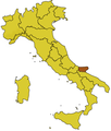 Gargano na mapě Itálie