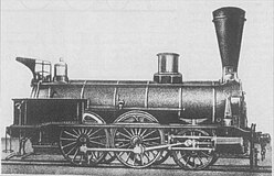 Паровоз П.41, который был вторым локомотивом (фото 1871 года)