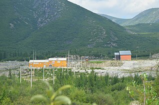 View of terrain looking across the top of the tunnel midway along