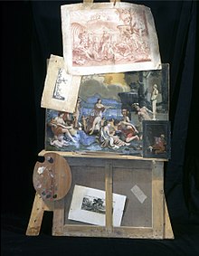 Antoine Fort-Bras, Le Chevalet du peintre, huile sur toile, 1686, musée Calvet.