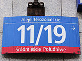al. Jerozolimskie 11/19 w Warszawie - tabliczka adresowa