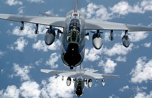 124th Tactical Fighter Squadron A-7K Corsair II refueling