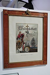 Gedenkblatt zu Ehren von Kapitänleutnant Hanne von Kaiser Wilhelm II. im Aeronauticum in Nordholz