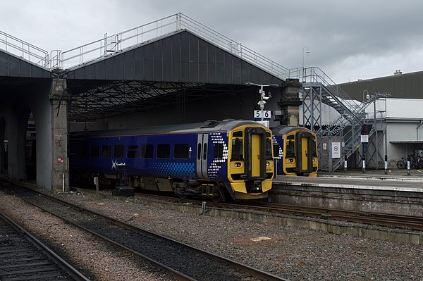 The Far North Line platforms at Inverness station, the southern terminus of the line