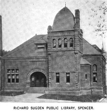 Spencer public library, 1899 1899 Spencer public library Massachusetts.png