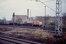 Südwestkopf des Rangierbahnhofs in Höhe der Berliner Straße, 1991