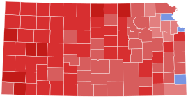 1994 Kansas gubernur hasil pemilihan peta oleh county.svg