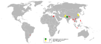 Global distribution of buffaloes in 2004