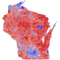 2022 Wisconsin Governor election results map by municipality.svg