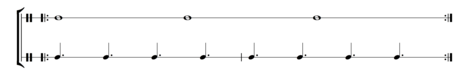 Three cross-beats across two main beat cycles (two measures). This is the cross-rhythmic ratio of 3:8, or within the context of a single measure, 1.5:4. (Play ) 3 over 8.tif