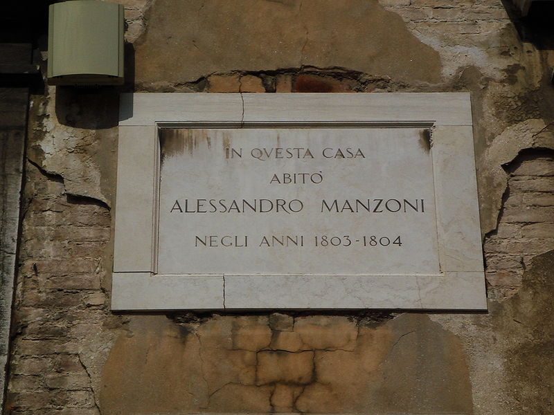 File:8009 - Venezia - Palazzo Bellavite - Lapide x il Manzoni - Foto Giovanni Dall'Orto, 12-Aug-2007.jpg