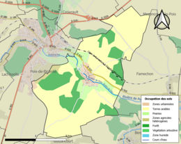 Kolorowa mapa przedstawiająca użytkowanie gruntów.