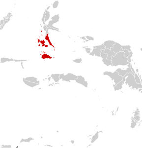 Peta Kabupaten Halmahera Selatan di Provinsi Maluku Utara.