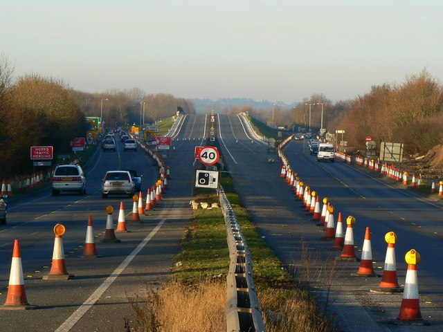 Looking north towards Common Head, Swindon before the opening of a new flyover