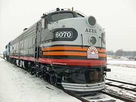 An E8 locomotive which was used on the Copper Spike train in 2010