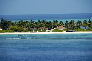A beachside resort at Kadmat Island, Lakshadweep