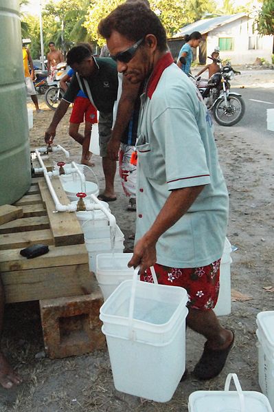 File:A public water collection point set up in response to the drought, Tuvalu, 2011. Photo- DFAT (12779967324).jpg