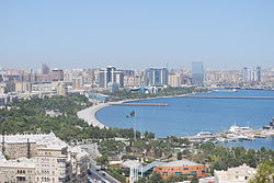 Veduta del lungomare di Baku