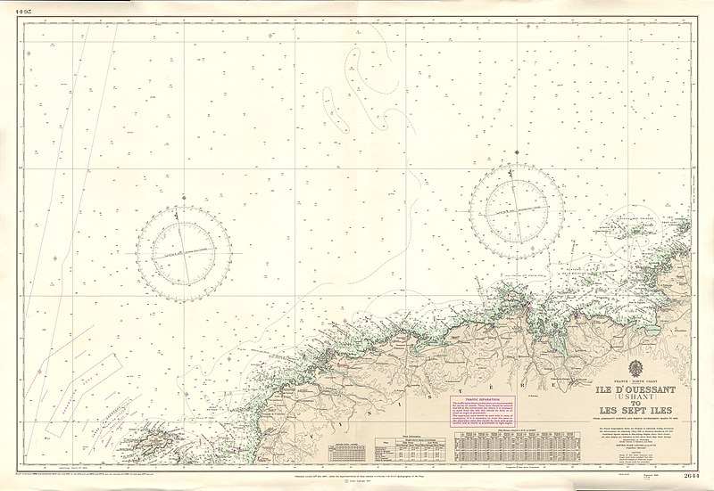 File:Admiralty Chart No 2644 Ile d'Ouesant to Les Sept Iles, Published 1967.jpg