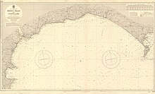 1954 Nautical vhart of Lyme Bay Admiralty Chart No 3315 Berry Head to Portland, Published 1954.jpg