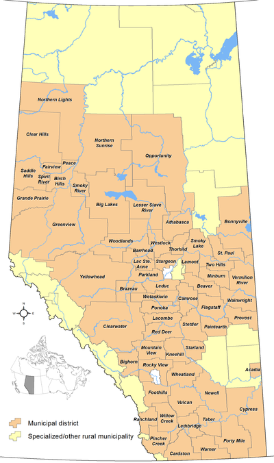 List of municipal districts in Alberta