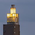 Illuminated top of Albinmüller tower (Magdeburg-Werder)