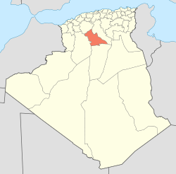 Map of Algeria highlighting Laghouat