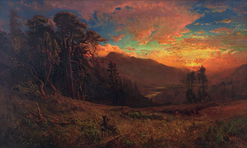 File:An Autumnal Sunset on the Russian River Evening Glow by William Keith, 1878.jpg