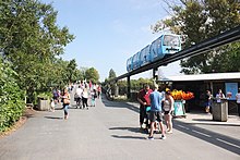 The Chester Zoo monorail Approaching the Elephant Bridge at Chester Zoo (geograph 5095715).jpg