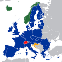 Birleşik Krallık'ın üyeliğinden sonra günümüz Avrupa Ekonomik Topluluğu (AET)