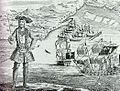 Image 33Bartholomew Roberts was the pirate with most captures during the Golden Age of Piracy. He is now known for hanging the governor of Martinique from the yardarm of his ship. (from Piracy)