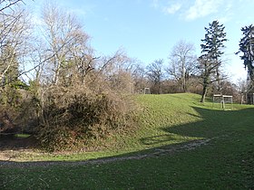 Die Westseite des ehemaligen Burghügels