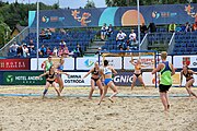 Deutsch: Beachhandball Europameisterschaften 2019 (Beach handball Euro); Tag 6: 7. Juli 2019 – Spiel um Platz Drei, Frauen, Kroatien-Niederlande 0:2 (14:23, 20:22) English: Beach handball Euro; Day 6: 7 July 2019 – Women's Bronze Medal Match – Croatia-Netherlands 0:2 (14:23, 20:22)