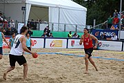 Deutsch: Beachhandball Europameisterschaften 2019 (Beach handball Euro); Tag 6: 7. Juli 2019 – Männerfinale, Dänemark-Norwegen 2:0 (25:18, 19:16) English: Beach handball Euro; Day 6: 7 July 2019 – Men's Final – Denmark-Norway 2:0 (25:18, 19:16)