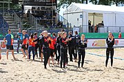 Deutsch: Beachhandball Europameisterschaften 2019 (Beach handball Euro); Tag 3: 4. Juli 2019 – Frauen, Hauptrunde Gruppe II, Deutschland-Spanien 1:2 (18:24, 24:14, 8:9) English: Beach handball Euro; Day 3: 4 July 2019 – Women Main Round Group II – Germany-Spain 1:2 (18:24, 24:14, 8:9)