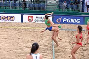 Deutsch: Beachhandball Europameisterschaften 2019 (Beach handball Euro); Tag 4: 5. Juli 2019 – Frauen, Viertelfinale, Kroatien-Ukraine 2:0 (21:20, 21:18) English: Beach handball Euro; Day 4: 5 July 2019 – Quarter Final Women – Croatia-Ukraine 2:0 (21:20, 21:18)