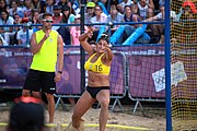 Deutsch: Beachhandball bei den Olympischen Jugendspielen 2018 in Buenos Aires; Tag 7, 13. Oktober 2018; Mädchen, Finale Argentinien-Croatien 2:0 English: Beach handball at the 2018 Summer Youth Olympics in Buenos Aires at 13 October 2018 – Girls Gold Medal Match – Argentina-Croatia 2:0 Español: Handball de playa en los Juegos Olimpicos de la Juventud Buenos Aires 2018 en 13 de octubre de 2018 – Partido por la medalla de oro femenino - Argentina-Croacia 2:0