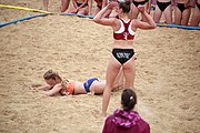 Deutsch: Beachhandball bei den Olympischen Jugendspielen 2018; Tag 5, 10. November 2018; Mädchen, Hauptrunde - Kroatien-Niederlande 1:2 English: Beach handball at the 2018 Summer Youth Olympics at 11 October 2018 – Girls Main Round – Croatia-Netherlands 1:2