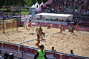 Deutsch: Beachhandball bei den Olympischen Jugendspielen 2018; Tag 4, 10. Oktober 2018; Mädchen, Vorrunde, Gruppe A - Ungarn-Chinese Taipei (Taiwan) 2:0 English: Beach handball at the 2018 Summer Youth Olympics at 10 October 2018 – Girls Preliminary Round Group A‎ – Hungary-Chinese Taipei 2:0