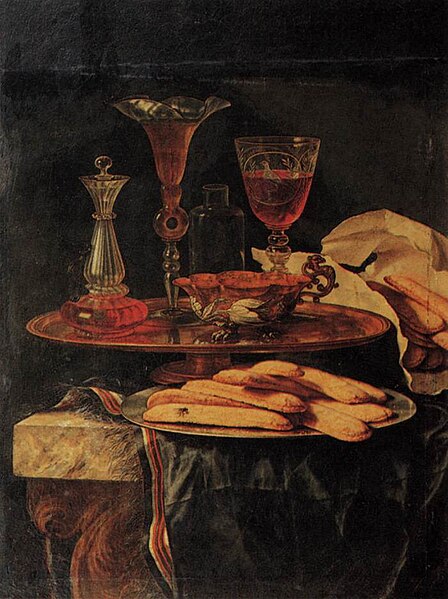 File:Berentz, Christian - Still-Life with Crystal Glasses and Sponge-Cakes - second half of 17th century .jpg